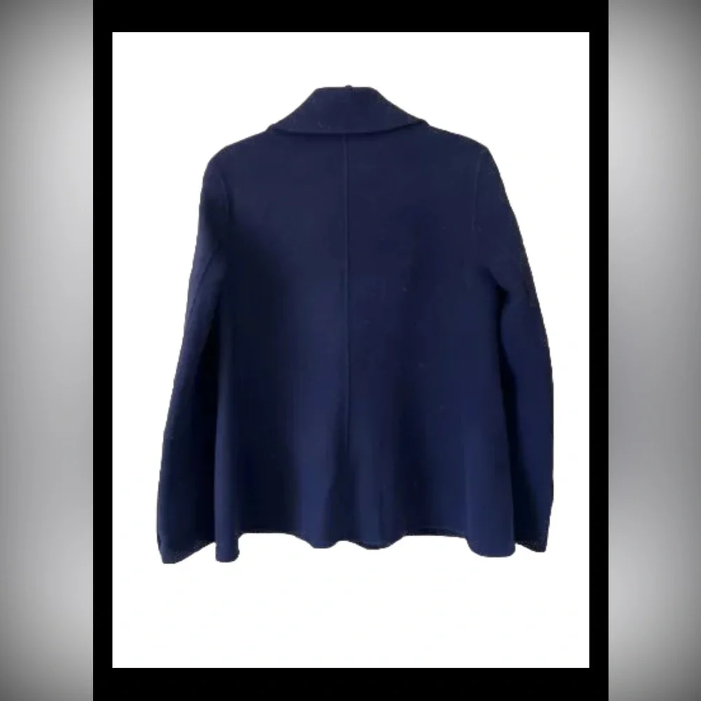 Tory Burch Women’s  Wool Navy Blue Pea Coat Jacket Size 4